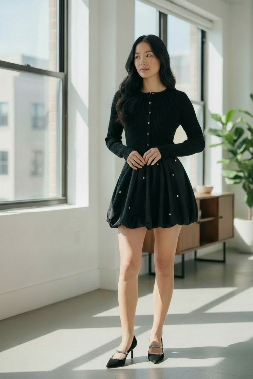 A New Day Women's Embellished Bubble Mini Skirt Size: XS